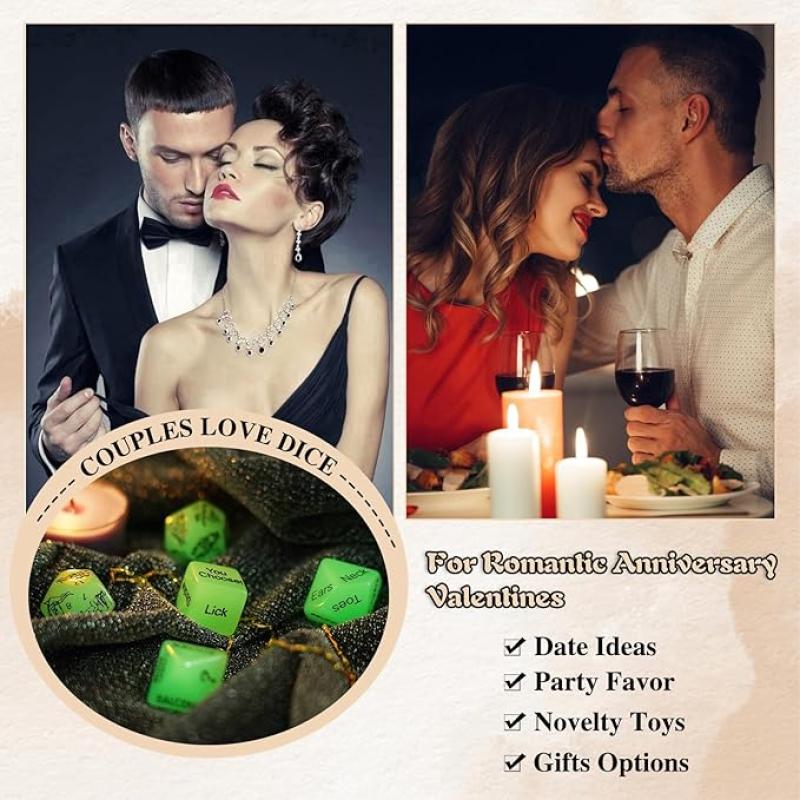 ألعاب زوجية رومانسية - 5 قطع نرد لتقوية العلاقات مع حقيبة تخزين